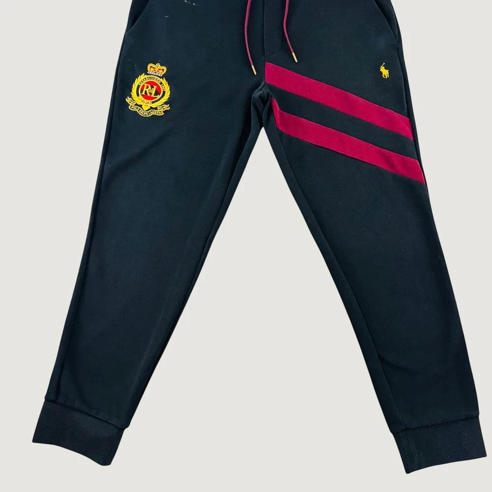 Polo Ralph Lauren Mens Tracksuit Set Black Crest Sweatshirt Joggers Set Sz Small